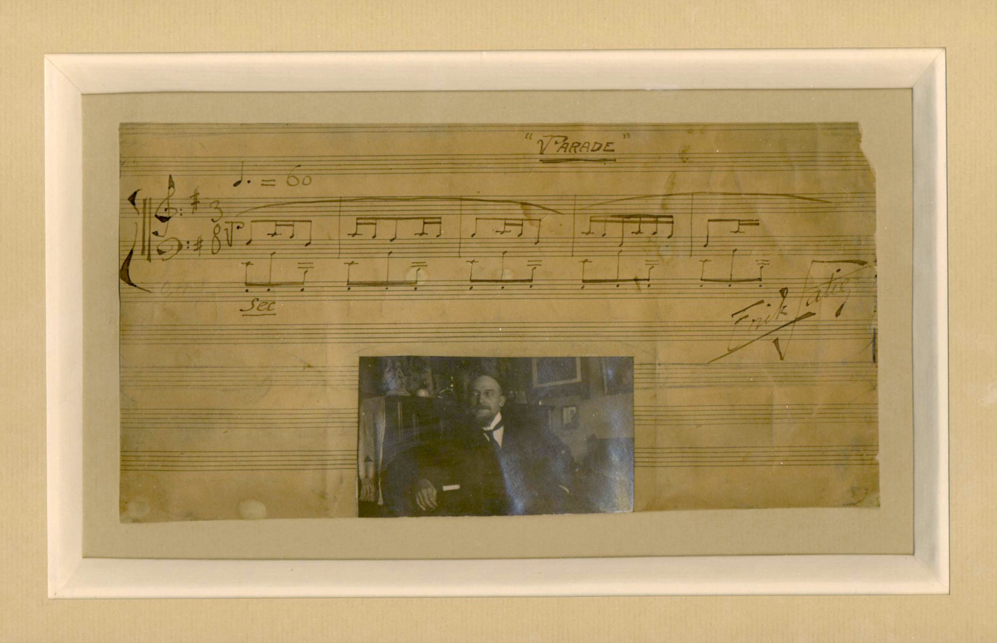 Satie, Erik. (1866-1925): "PARADE" - Autograph Musical Quotation