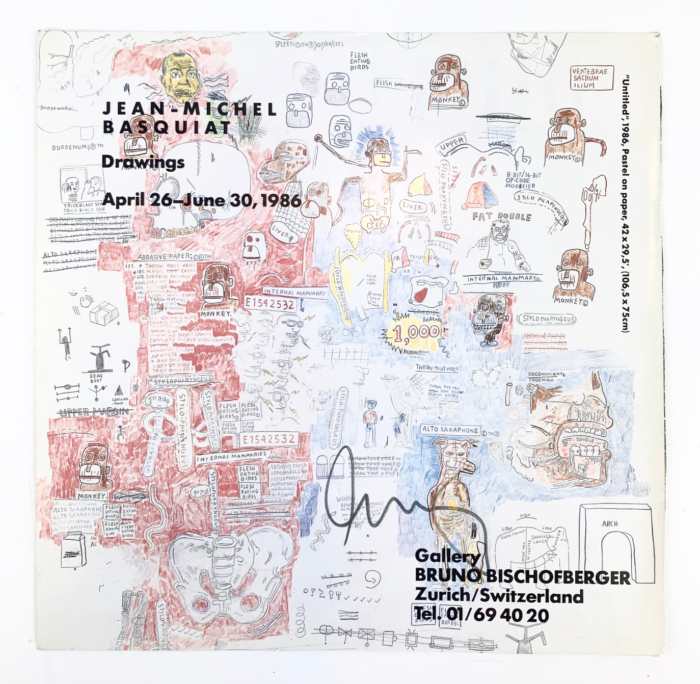Basquiat, Jean-Michel. (1960–1988): SIGNED 1985 Bischofberger Exhibition Announcement