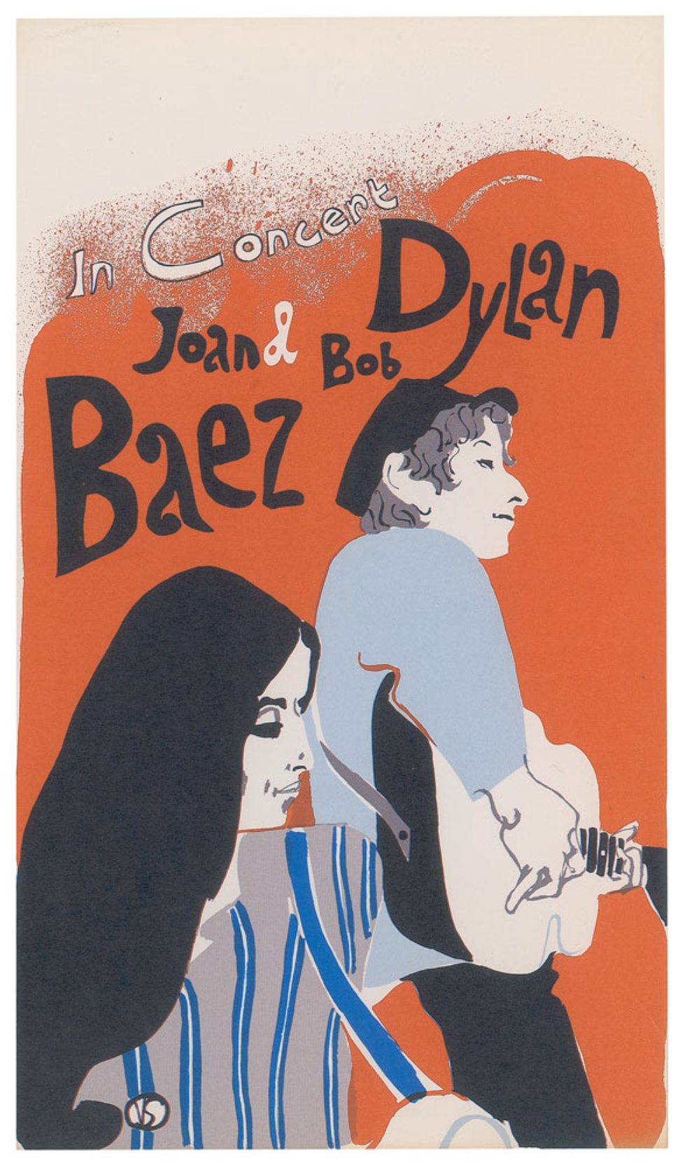 Dylan, Bob. (b. 1941) & Baez, Joan. (b. 1941): Bob Dylan & Joan Baez 1965 Concert Handbill