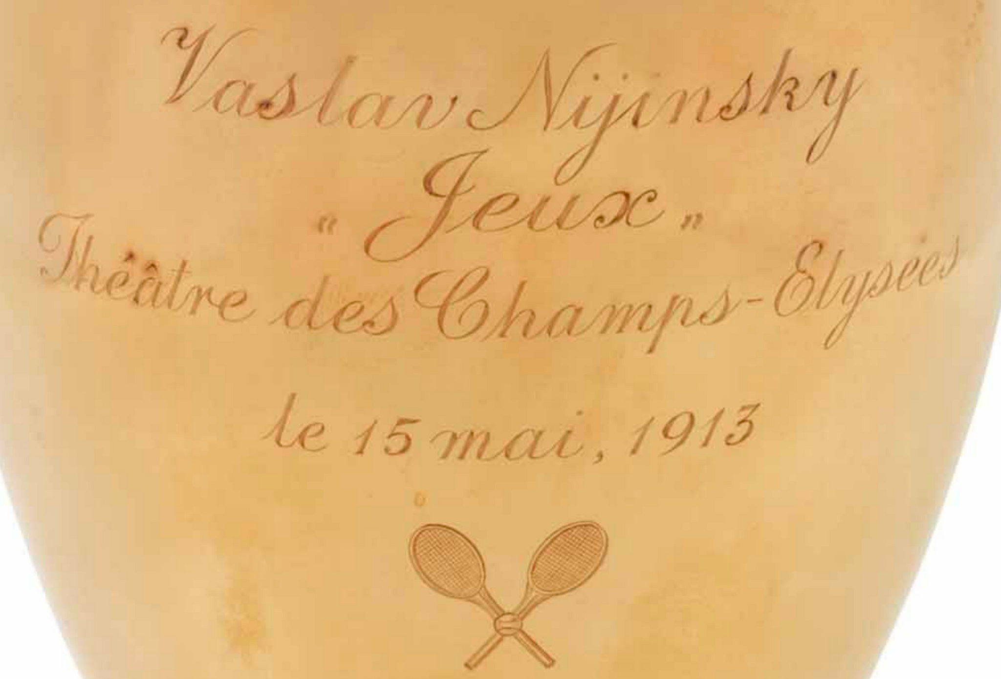 [Nijinsky, Waslaw. (1889-1950)]: Antique Gold Vessel, Presented to Nijinsky after the Premiere of Debussy's "Jeux"