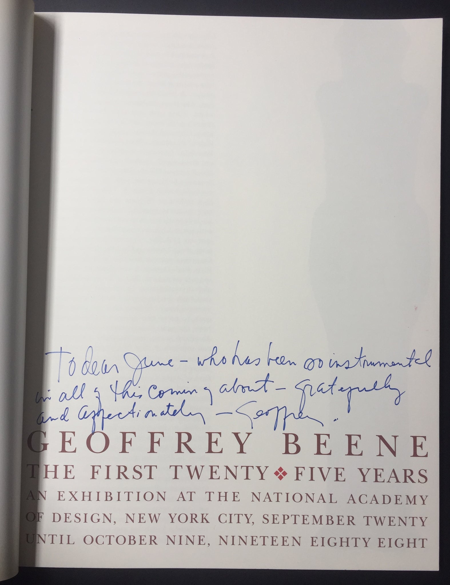 Geoffrey Beene: The First Twenty-Five Years – SIGNED
