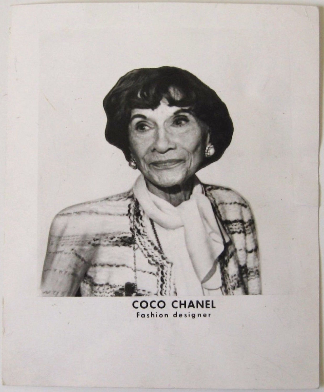 Chanel, Coco. (1883–1971) Press Photograph, January 13, 1971