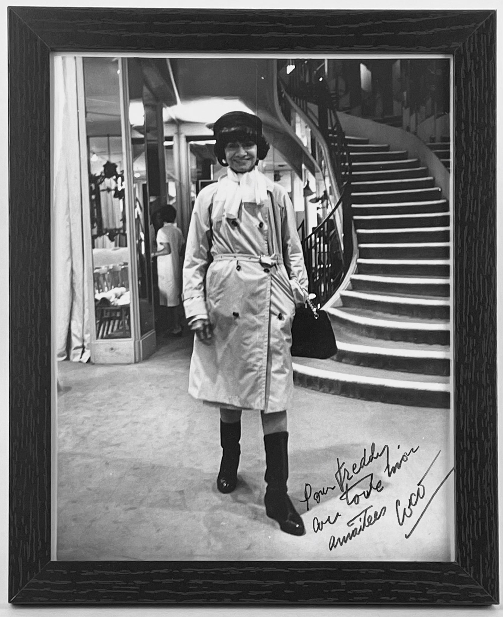 Chanel, Coco. (1883–1971) [Brisson, Frederick. (1912–1984)] Photograph of Coco Chanel, Signed and Inscribed to the Producer of the 'Coco' Musical, ca. 1969
