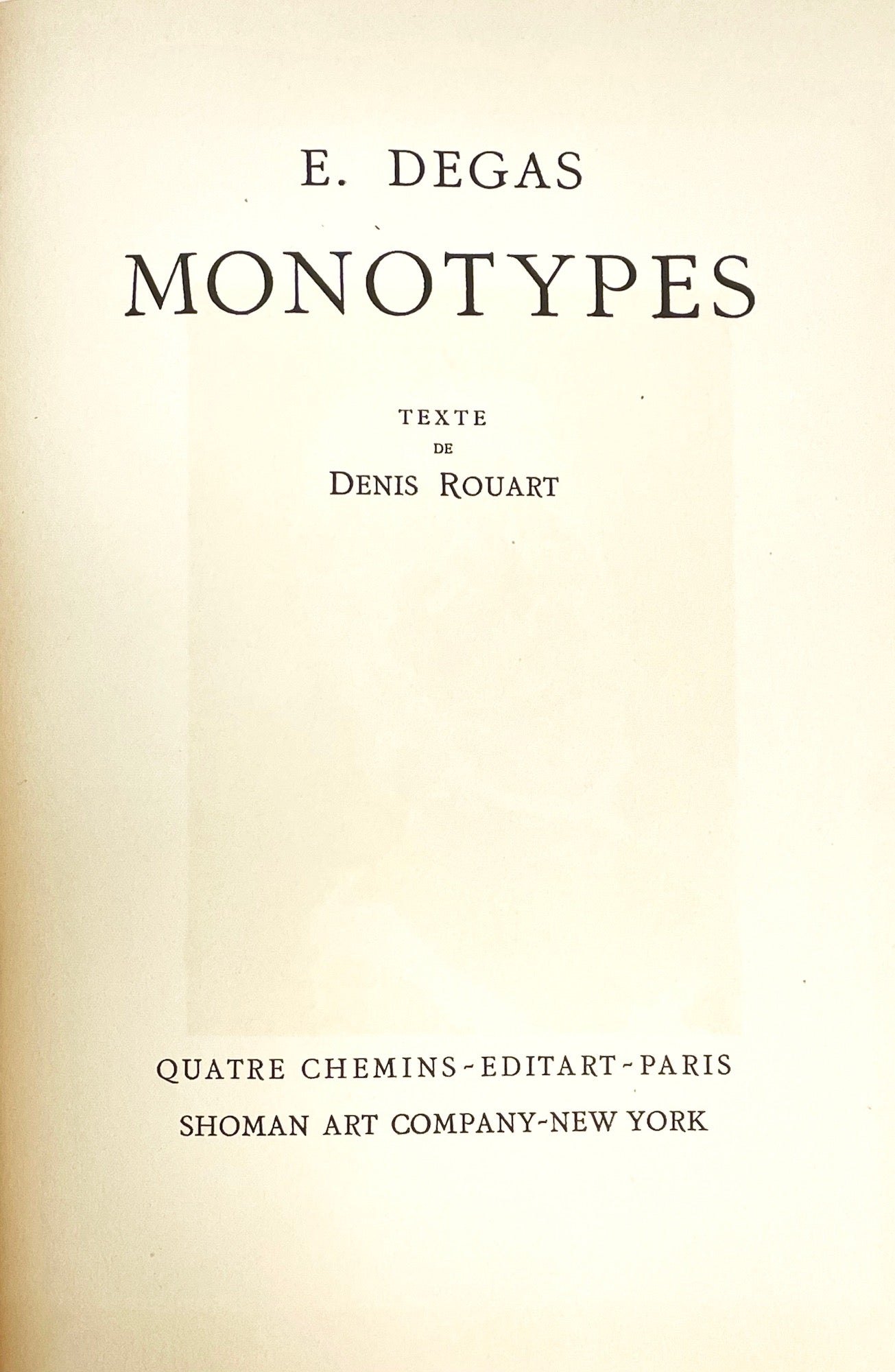 Degas, Edgar. (1834 - 1917) [After] - Les Monotypes