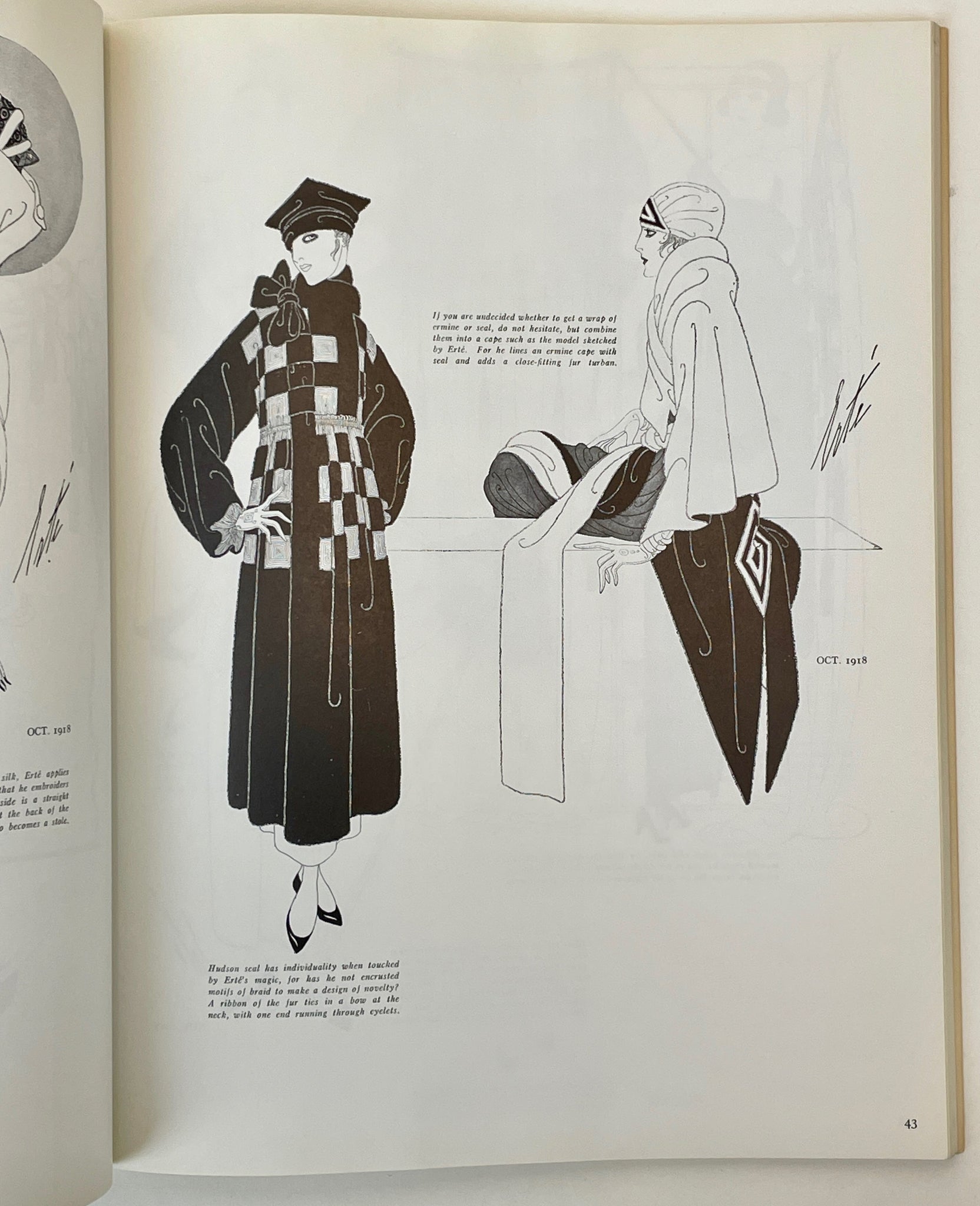 Erté [Romain de Tirtoff] (1892-1990) Designs by Erté. bFashion Drawings & Illustrations from 'Harper's Bazar' – SIGNED