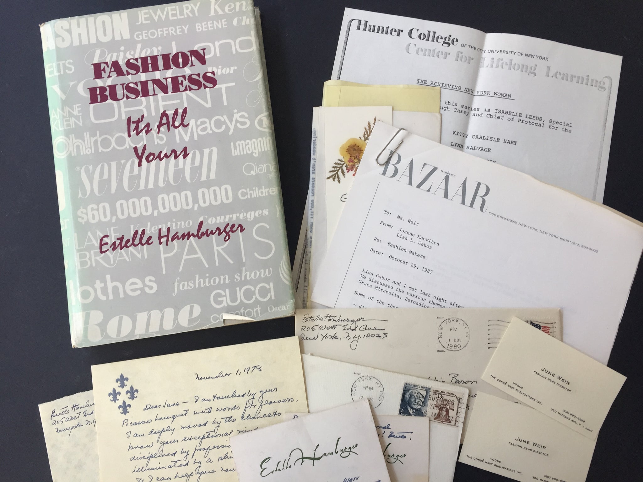 Fashion Business: It's All Yours -INSCRIBED to June Weir, with her Notes and Letters