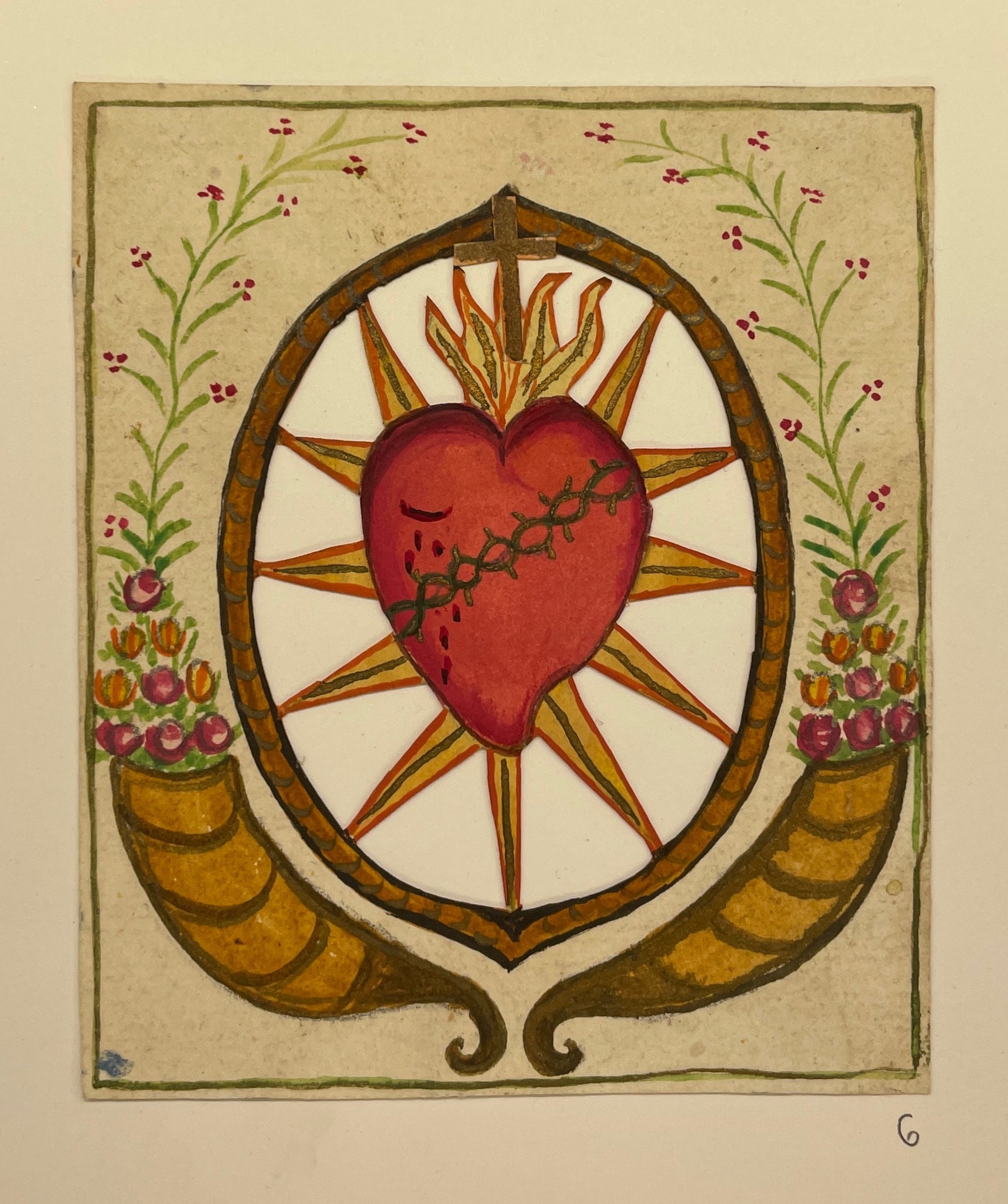 #6 - Handpainted Devotional Prayer Card, ca. 1820
