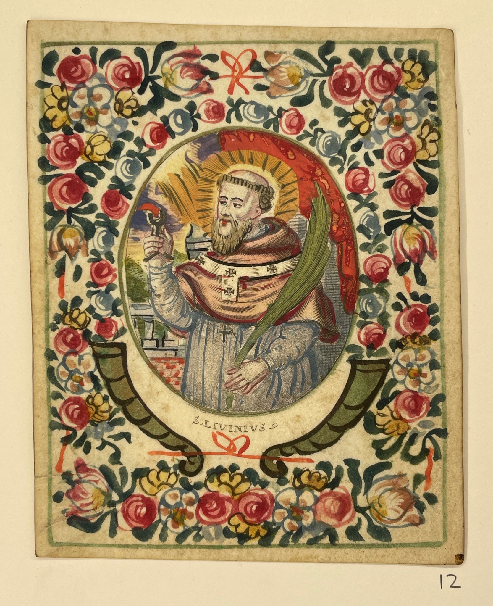 #12 - Handpainted Devotional Prayer Card, ca. 1820