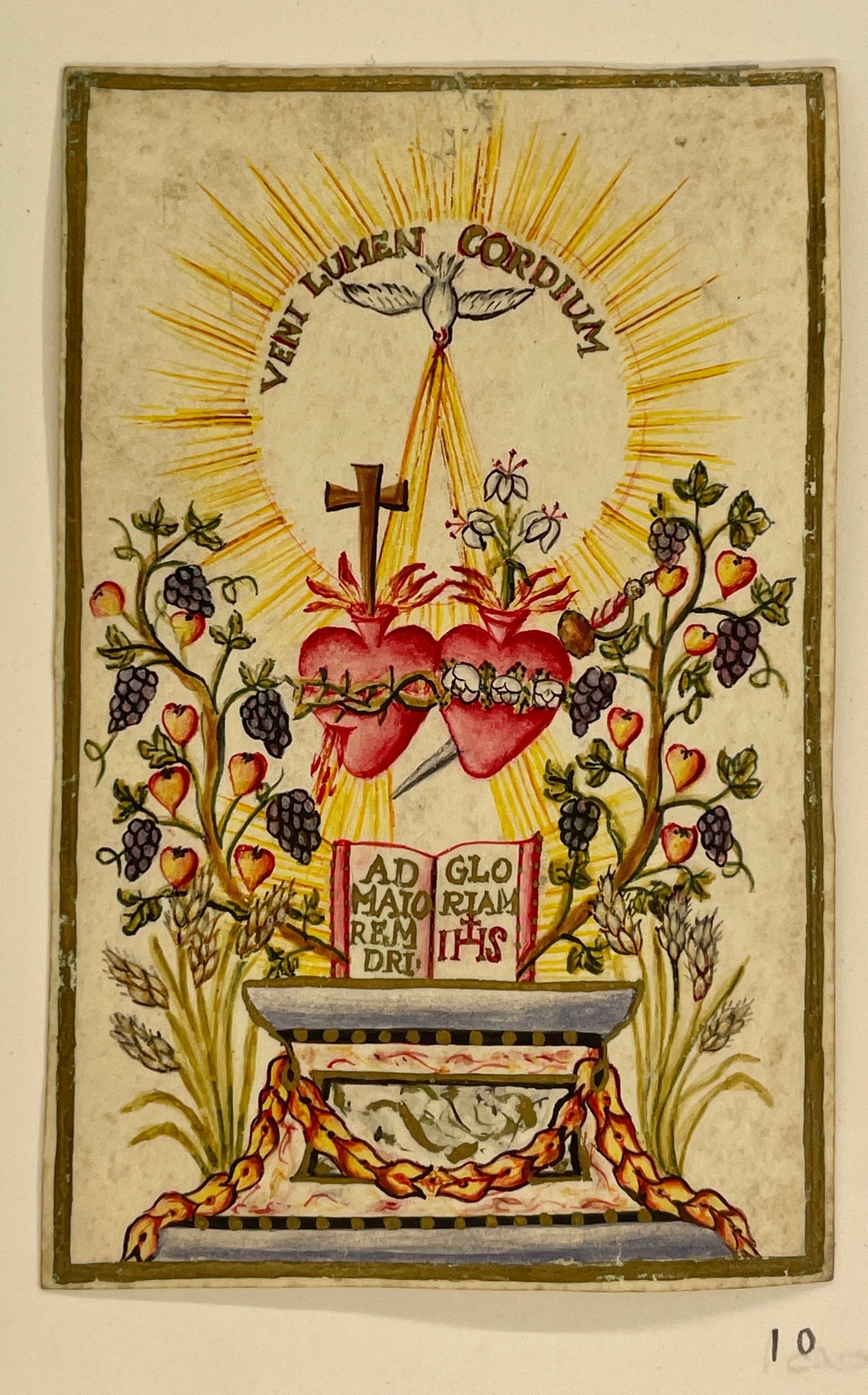 #10 - Handpainted Devotional Prayer Card, ca. 1820