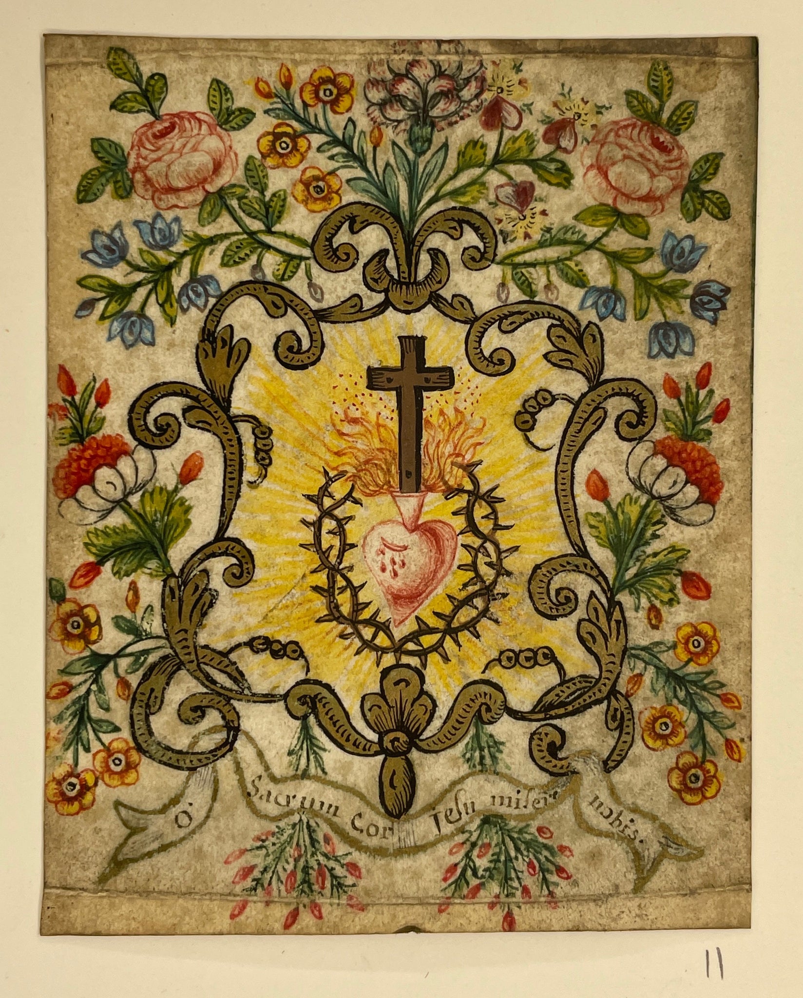 #11 - Handpainted Devotional Prayer Card, ca. 1820