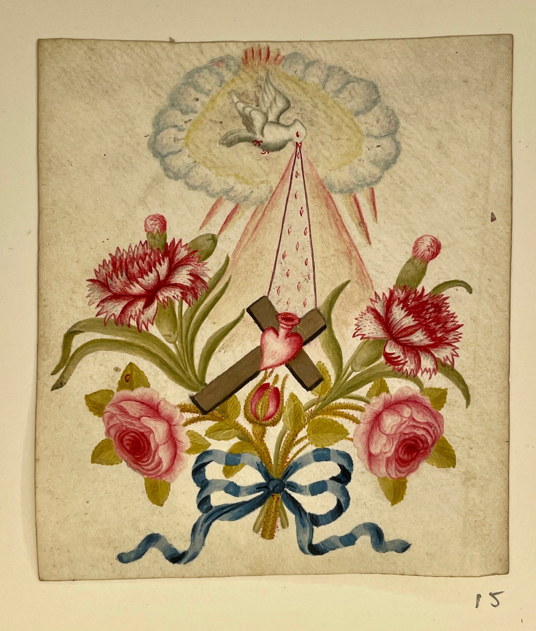 #15 - Handpainted Devotional Prayer Card, ca. 1820