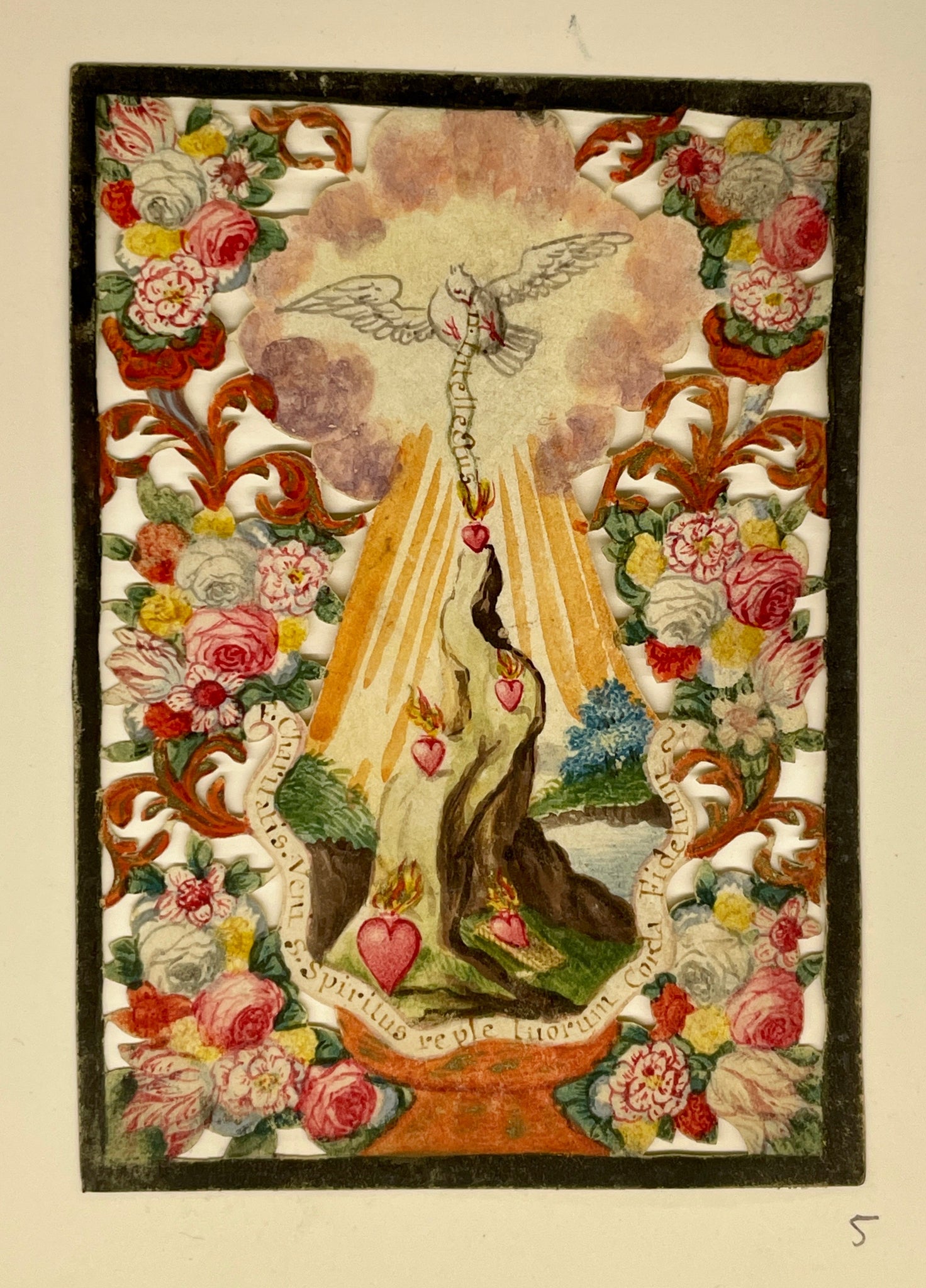 #5 - Handpainted Devotional Prayer Card, ca. 1820