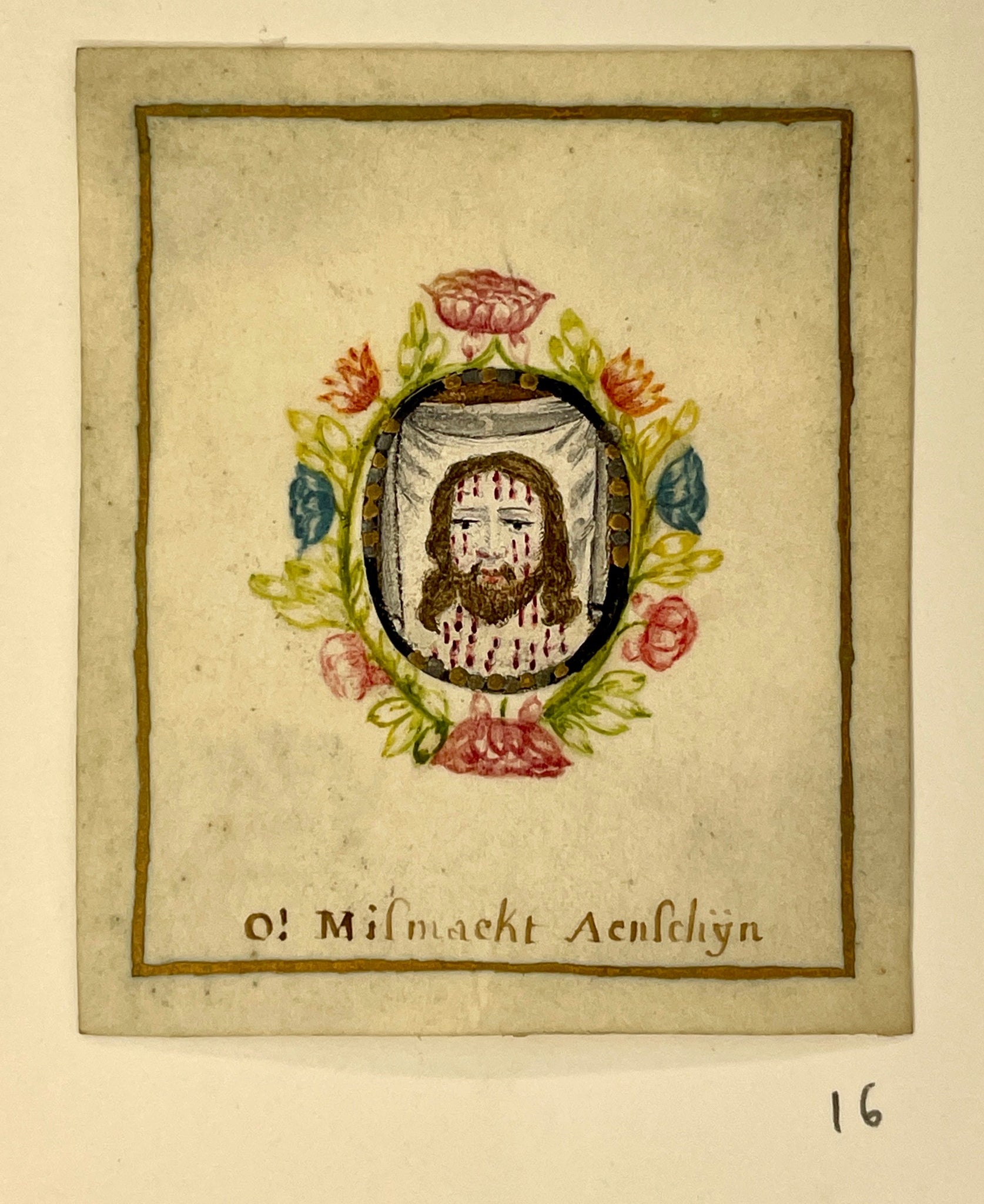 #16 - Handpainted Devotional Prayer Card, ca. 1820
