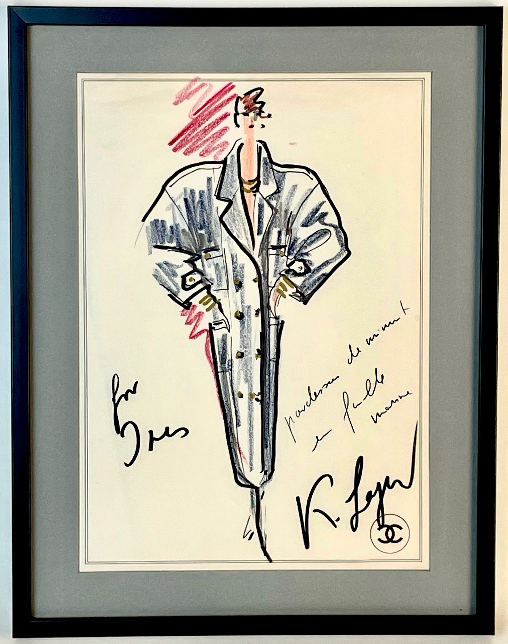 Lagerfeld, Karl. (1933-2019) Coat for Inès de La Fressange, ca. 1985