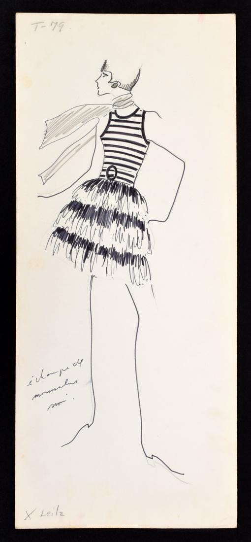 Lagerfeld, Karl. (1933-2019) Two Designs for Tiziani, ca. 1960s