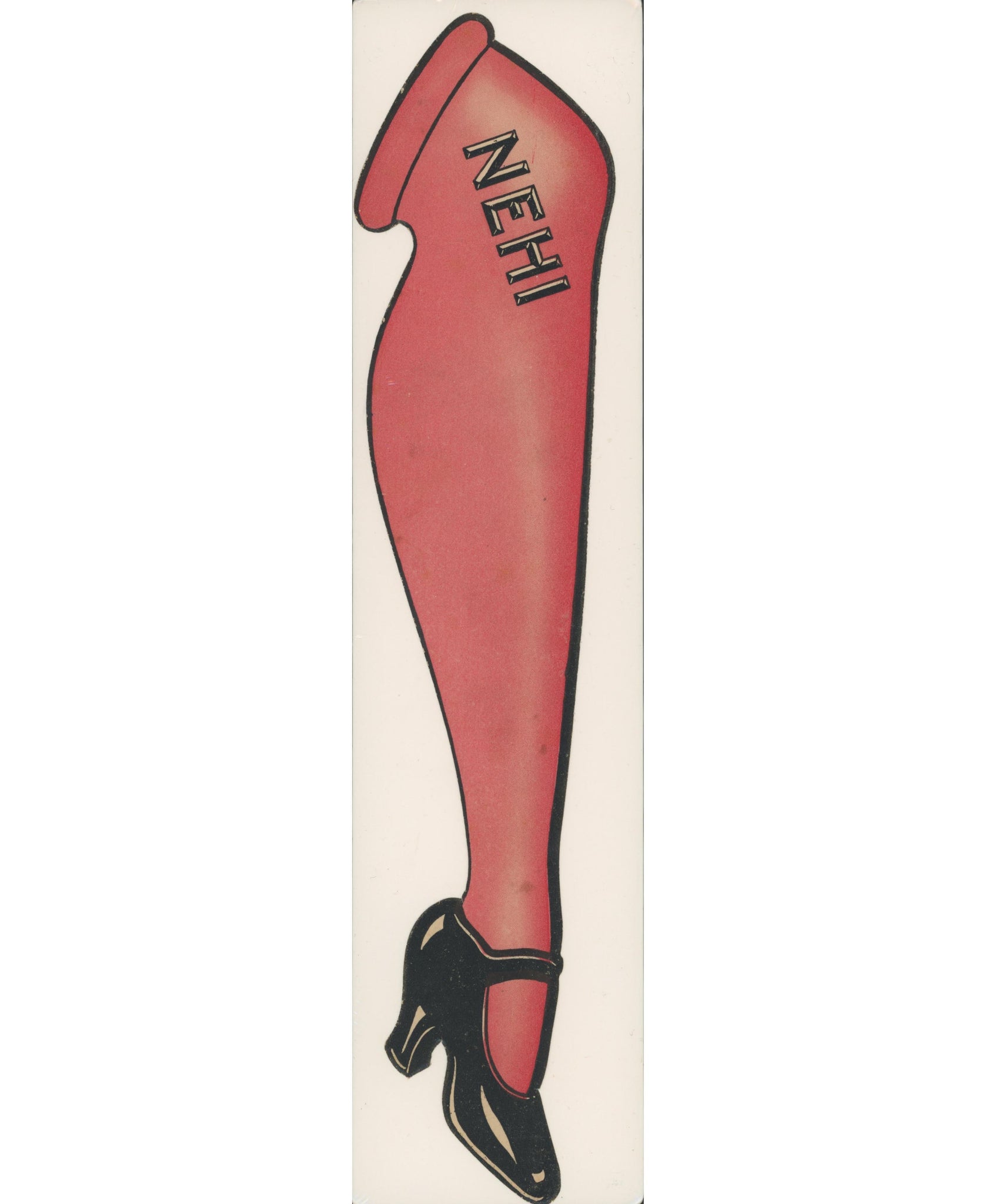 Nehi Cola Advertisement Die-cut paper advertisement in shape of stockinged leg, ca. 1930