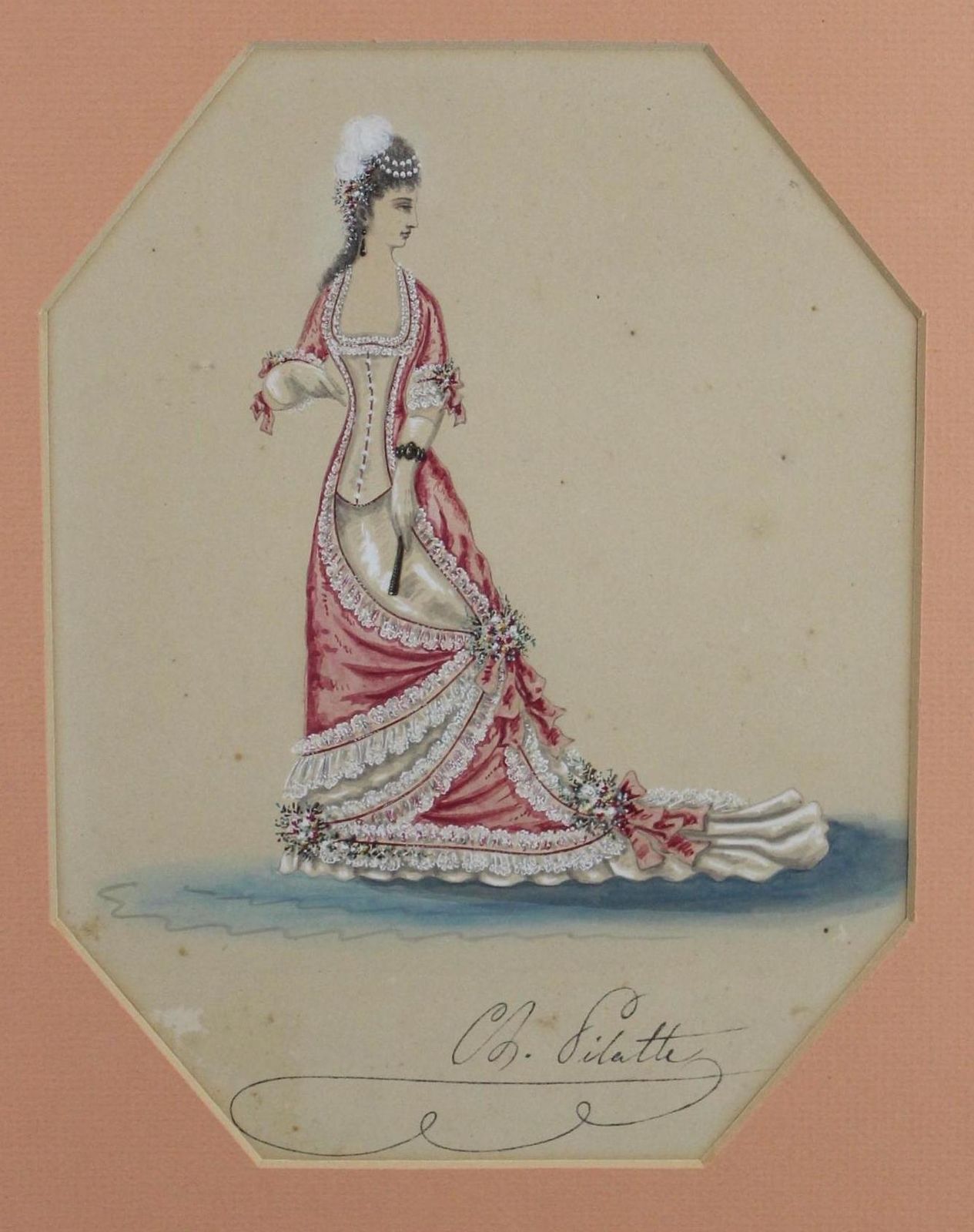 Original 1880s Ladies' Magazine French Designer Fashion Plate Page Featuring Evening Gown circa 1883 Charles hotsell Frederick Worth