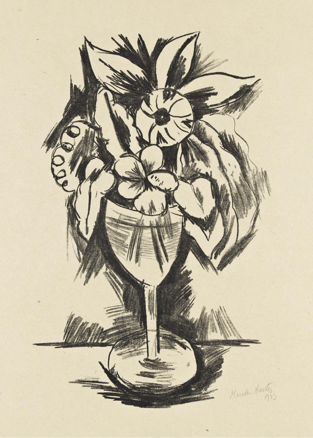 Flowers in Goblet, #3, 1923 by Marsden Hartley