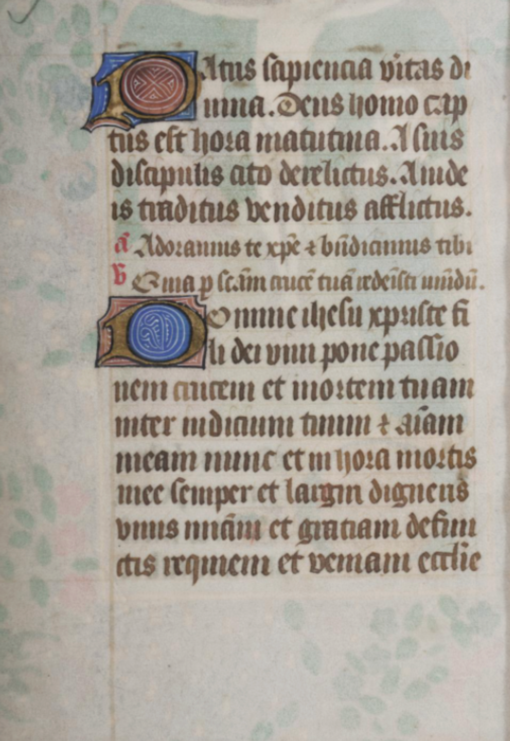 [ILLUMINATED MANUSCRIPT LEAF - BOOK OF HOURS];The Crucifixion [Rouen, ca. 1470 - 1480]