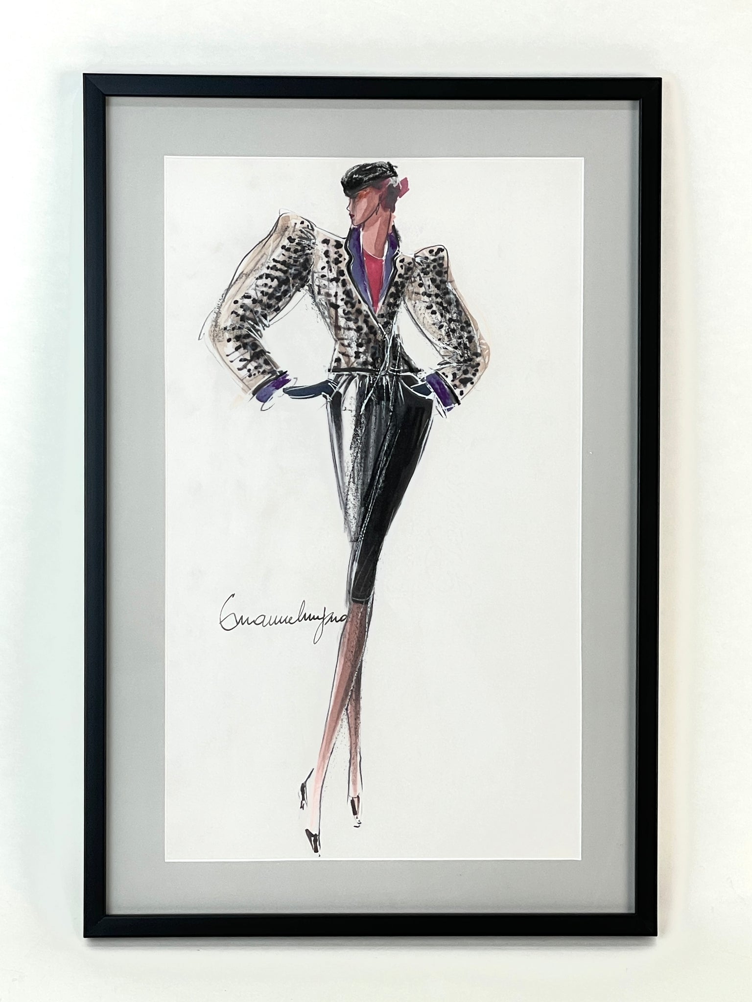 Ungaro, Emanuel. (1933-2019) Design for a Jacket and Pant ensemble