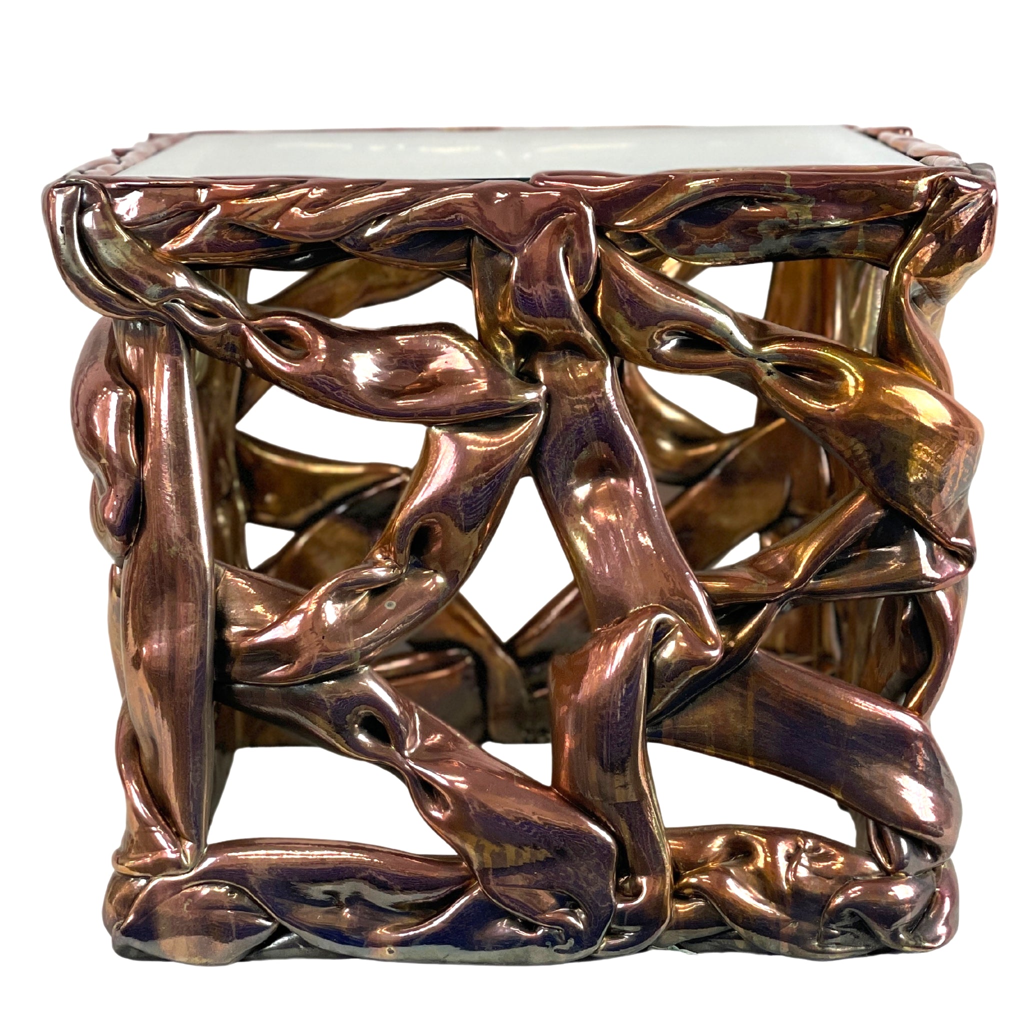 Tony Duqette [Attributed To] Gilded Resin “Ribbon” Table, ca. 1980s