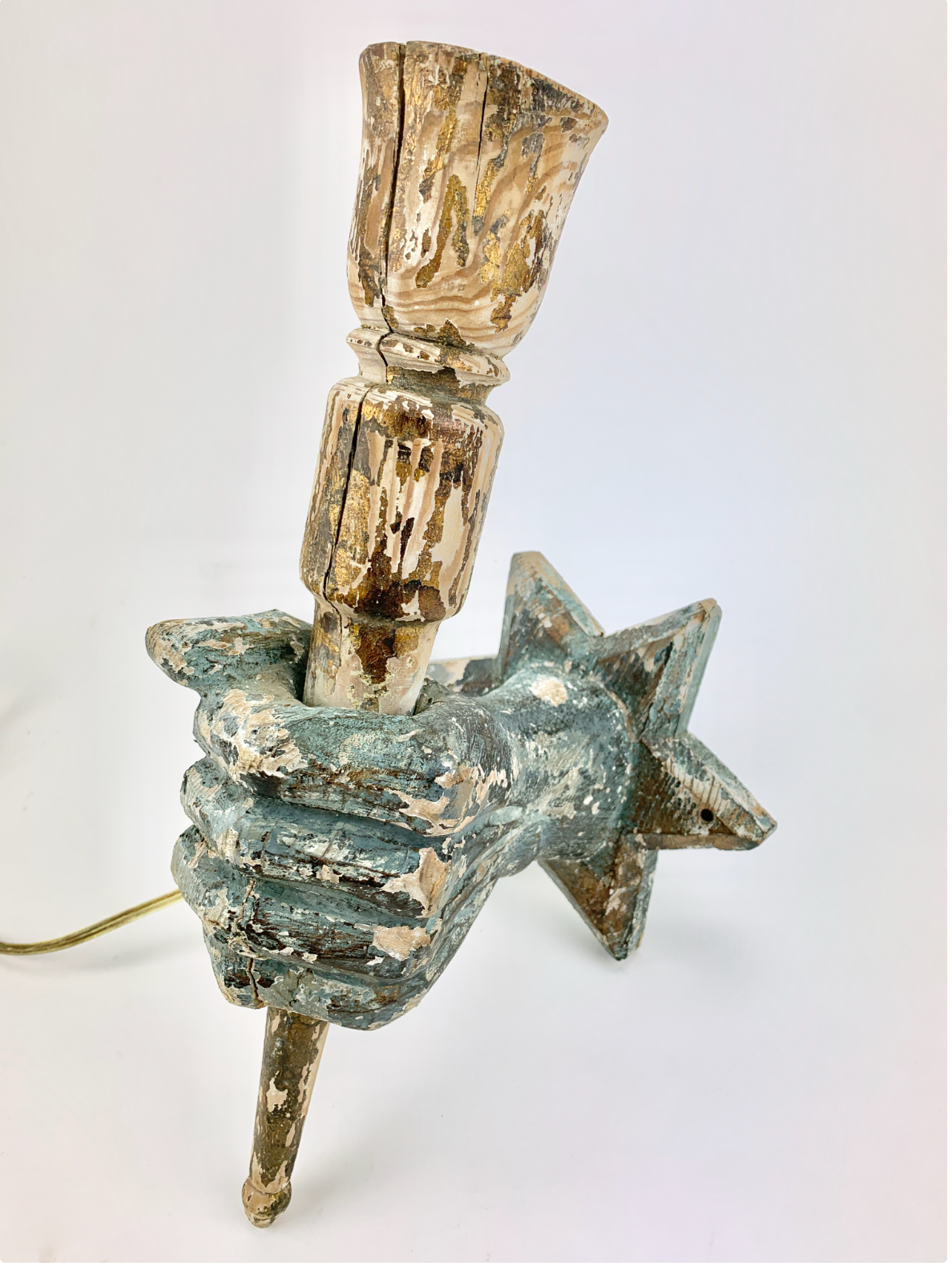Jean Cocteau [Igor Stravinsky]  Wooden Hand Torch Candelabra Sconce from the Stravinsky Collection, ca. 1940
