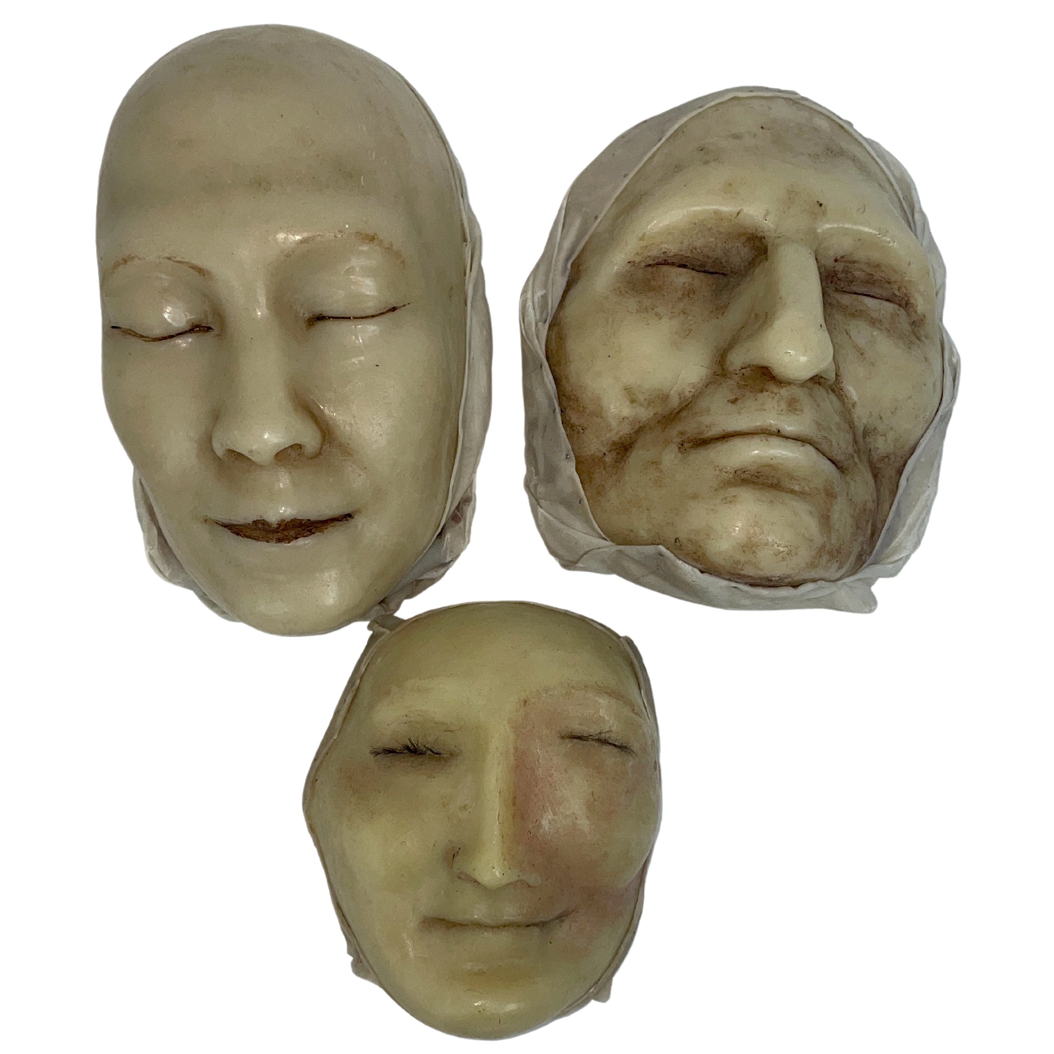 Three Wax Death Masks, ca. 1900
