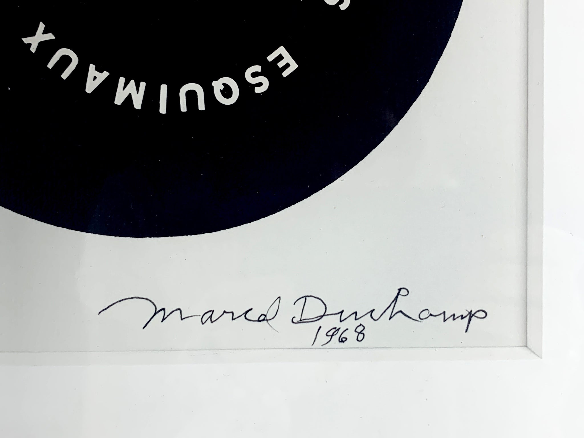 Duchamp, Marcel. (1887-1968): "Esquivons Les Ecchymoses Esquimeaux Aux Mots Exquis" - SIGNED Screenprinted Disk Trial Proof