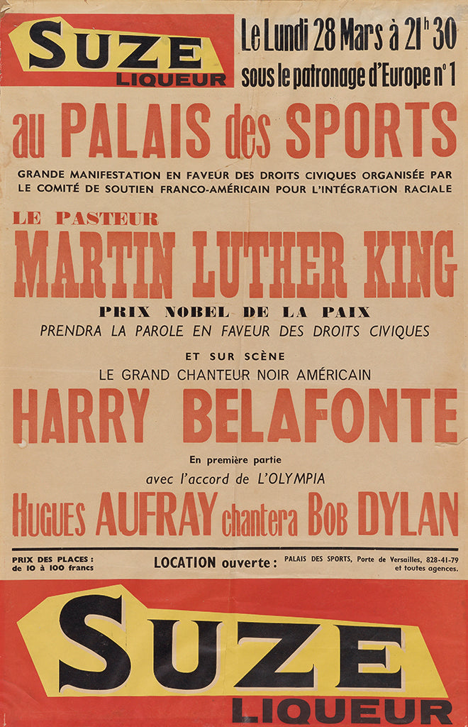 [King Jr., Martin Luther. (1929–1968) & Belafonte, Harry. (b. 1927)]: Poster for a 1966 Appearance in France