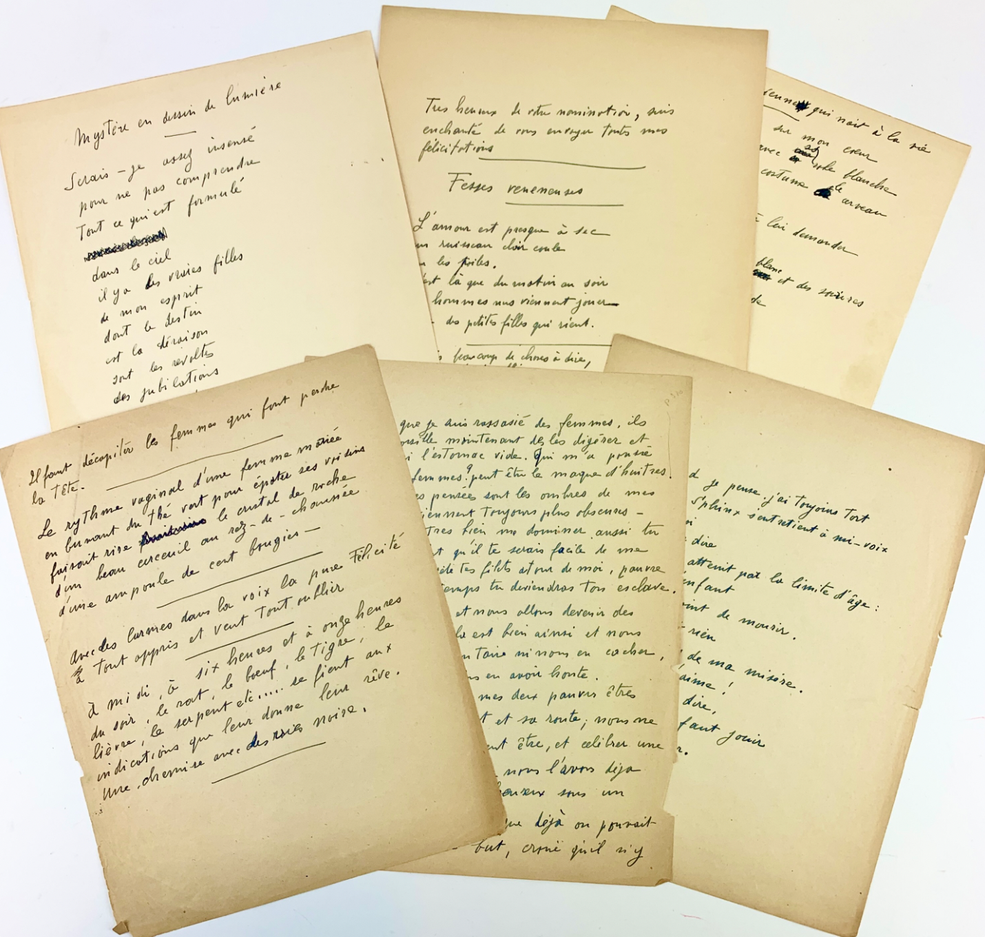 Picabia, Francis. (1879 - 1953): Group of Autograph Poems