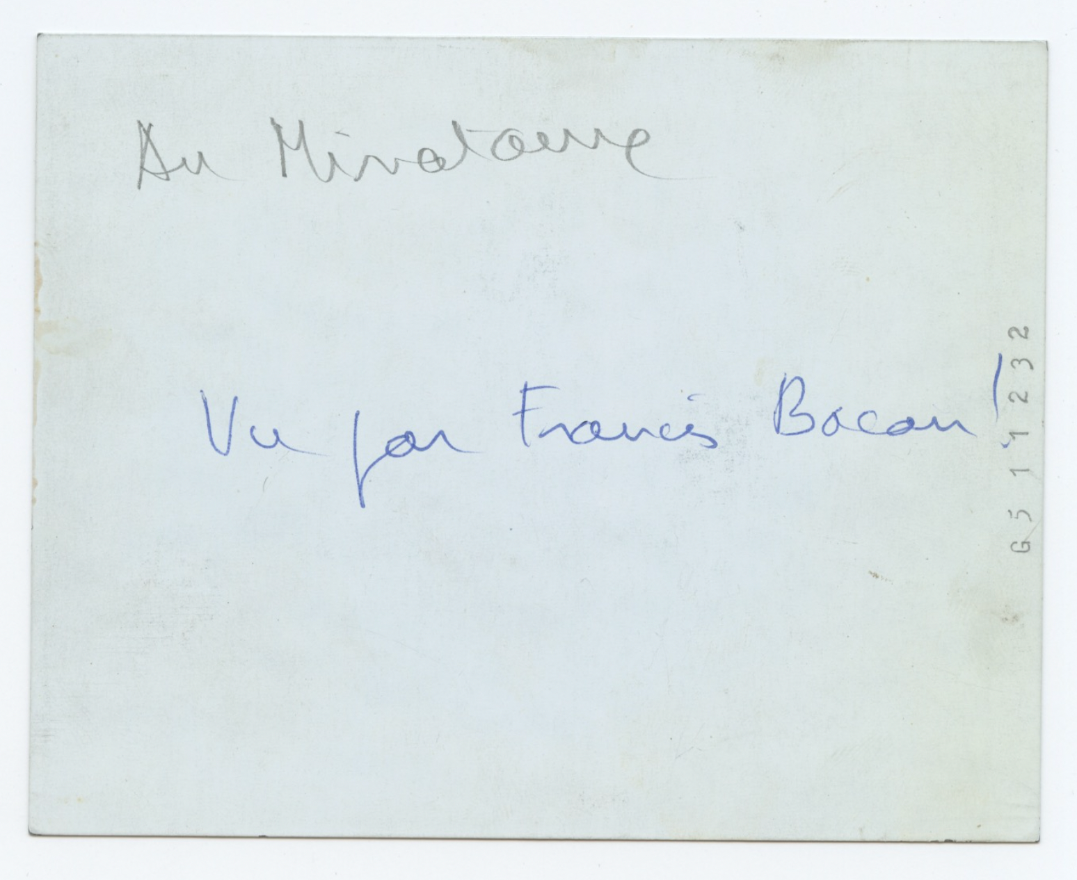 Bacon, Francis. (1909–1992):  Roger Cornaille with Frankenstein - Original Photograph