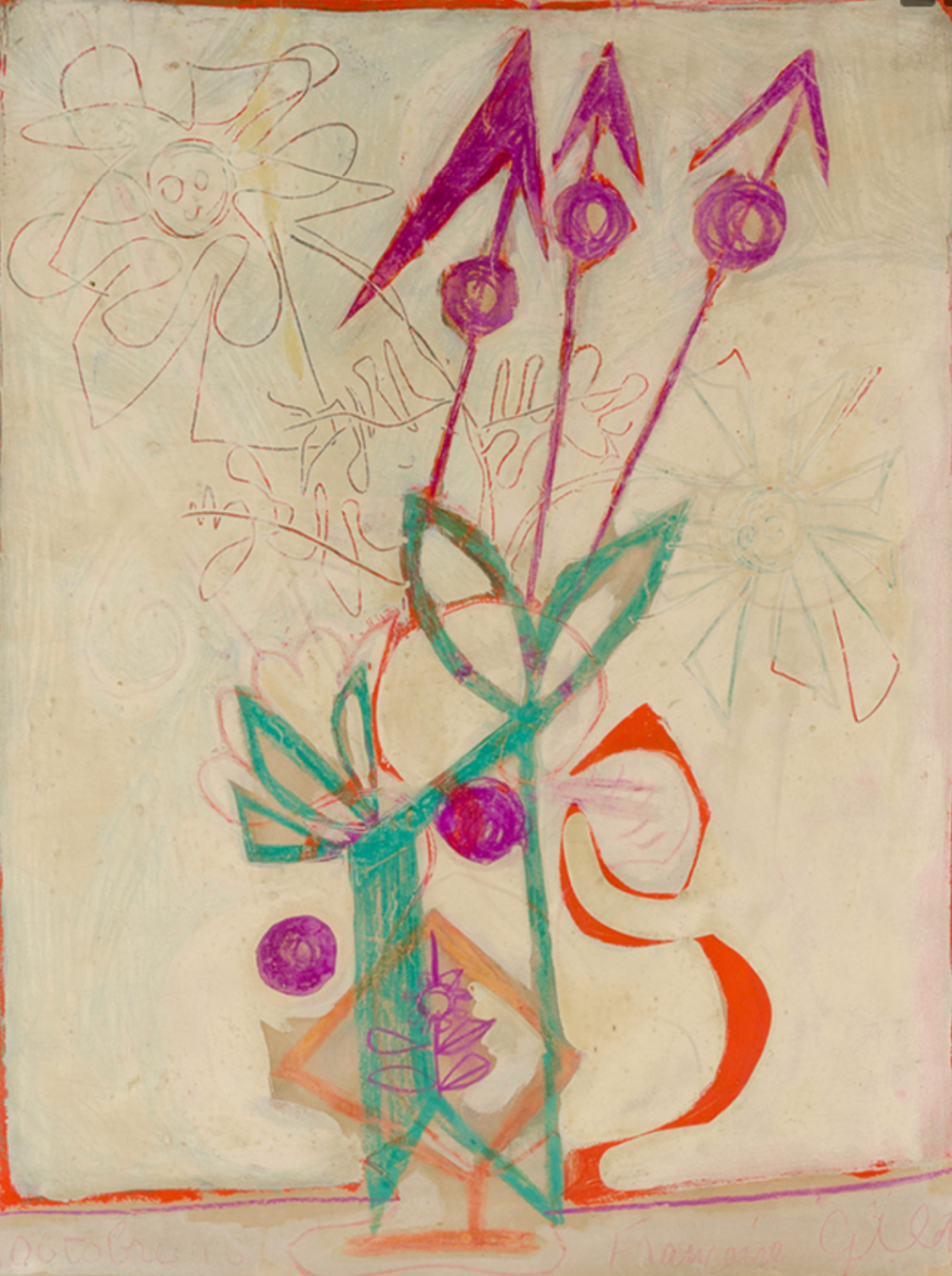 Gilot, Françoise. (b. 1921): Untitled (Abstract Still Life), 1946