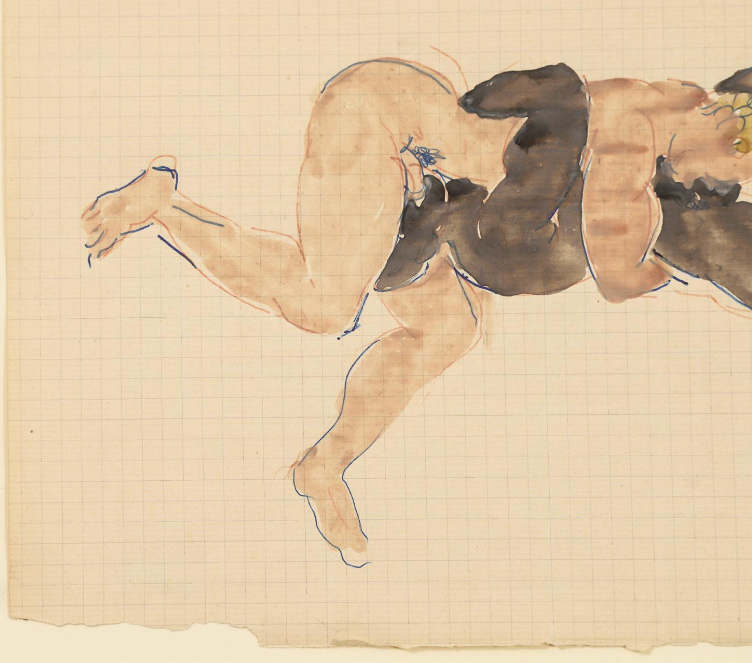 Grant, Duncan. (1885–1978): Watercolor of Two Male Nudes