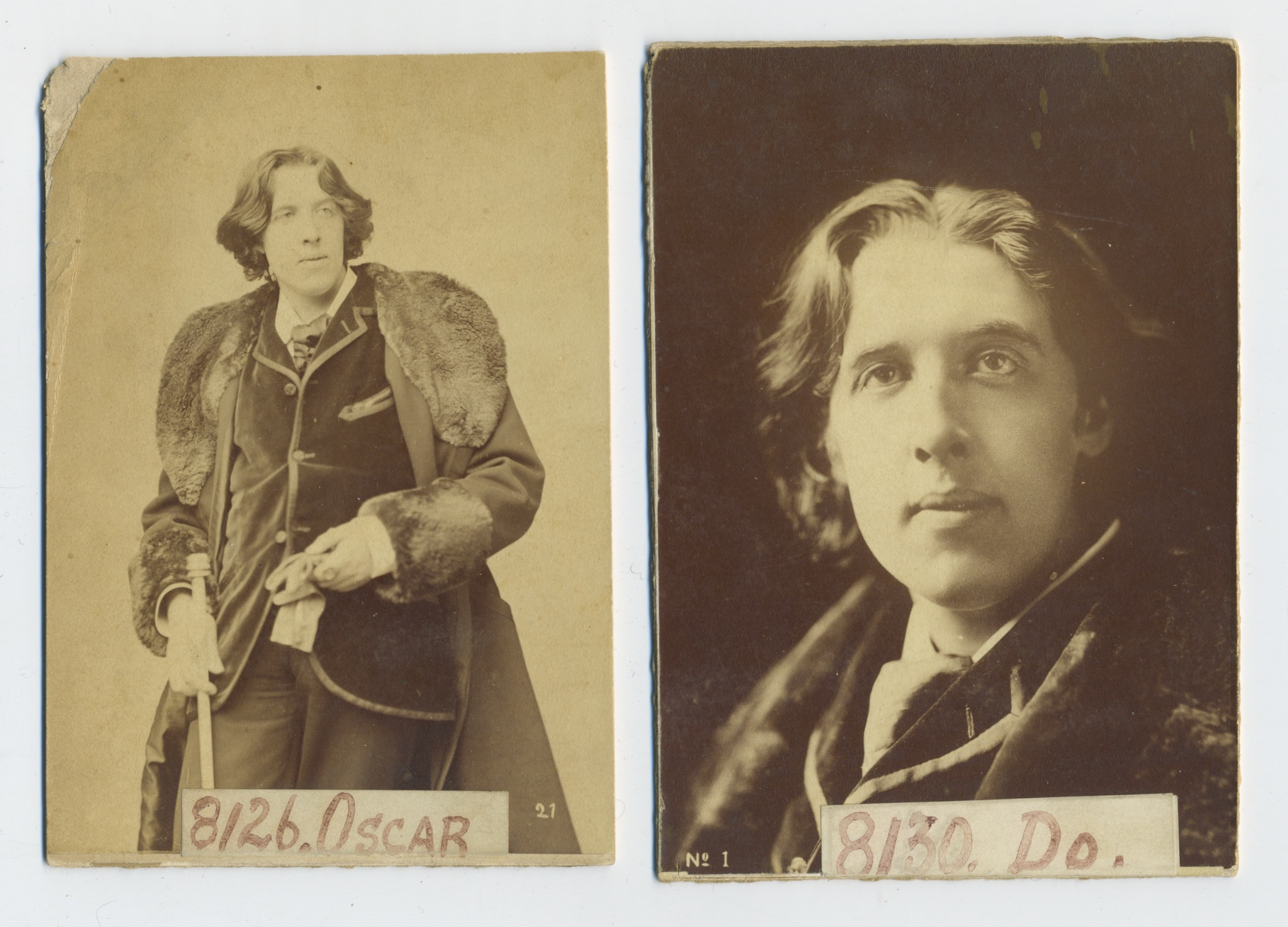 Wilde, Oscar. (1854–1900) [Sarony, Napoleon. (1812–1896)]: Pair of Photographs from 1882 NY Sarony Portrait Session